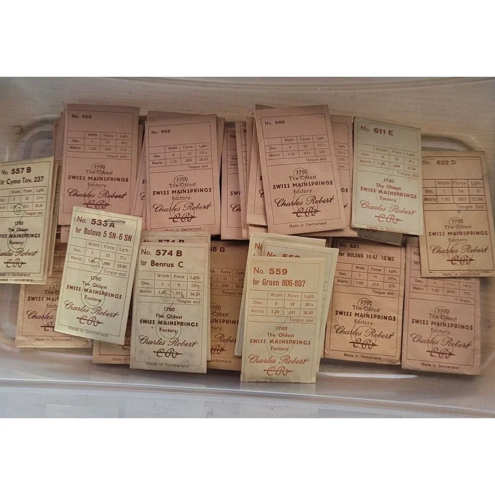 Charles Robert - Swiss Mainsprings - Tongue End - NOS - Choose Your Size